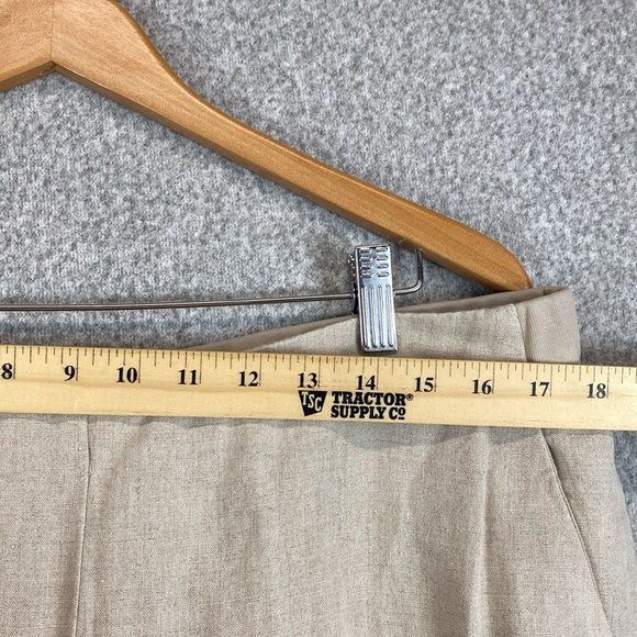 J. Jill love linen pull on pants L tan elastic waist high rise Lagenlook beachy - Picture 3 of 9